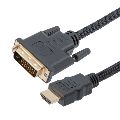 Shop DVI Braided Cable Male DVI-D For LCD Monitor Computer PC Projector Dvd Cord Lead Dvibraidedcable 5m 340901
