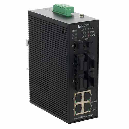 Ies Network Switch IES 10 Port Industrial Switch 4x RJ45 10/100TX 4x Duplex SC 100FX ...