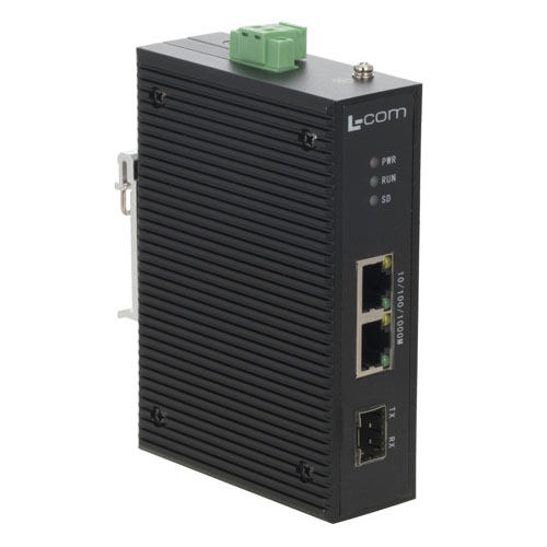 Picture of Industrial Ethernet Media Converter 2x RJ45 10/100/1000TX 1x SFP 1000FX