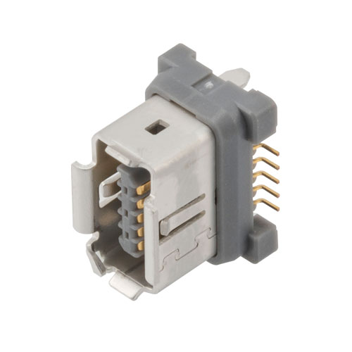 Picture of IX Industrial Jack, 10gig, B Key for Serial or Bus Communications, Vertical Orientation, PCB Style