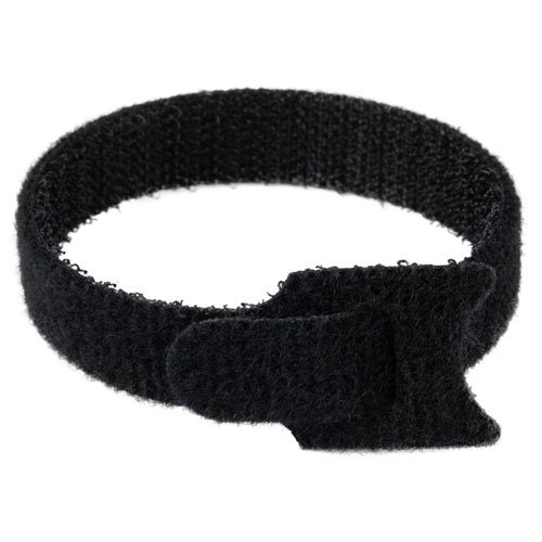25 Pack - 10 Inch Hook and Loop Cable Ties Black