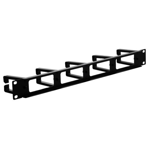 1U With 5 Plastic Cable Rings, Metal Base, Rack Mount