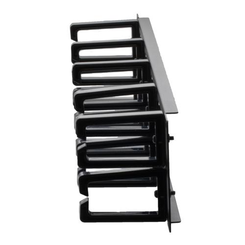 2U With 5 Plastic Cable Rings, Metal Base, Rack Mount