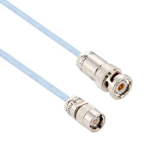 Picture of 1553 TRB 3-Slot Plug to TRS Subminiature Plug Cable Assembly using M17/176-00002-LC Coax, 1 FT , LF Solder