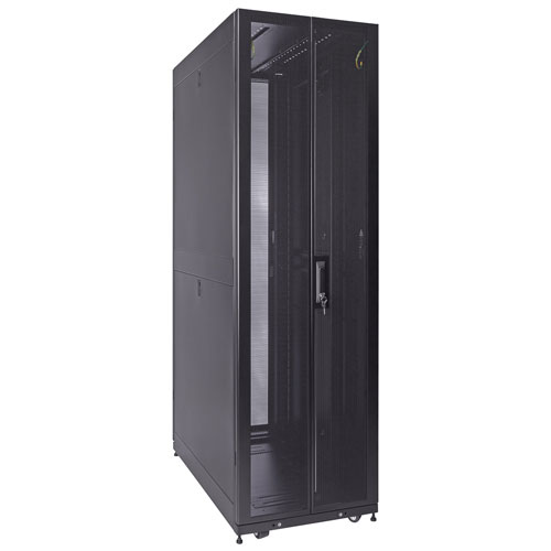 42U Server Rack Cabinet, 1000mm depth, Glass Front Door and Perf. rear ...