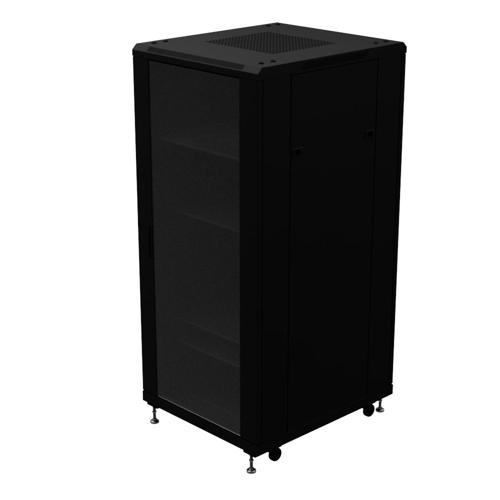 27 Inch Rack 27U AV Rack Cabinet, Floor Standing, 28 Inch (700mm) depth, Bundle, Black