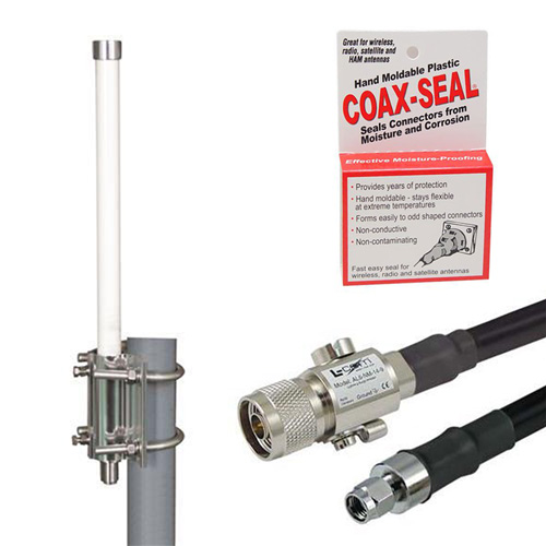 Picture of Helium Miner Antenna Upgrade Kit, 3dBi 900MHz Omni w/ N Male to RP-SMA Male, 10ft Low Loss 400 Cable and Lightning Protector