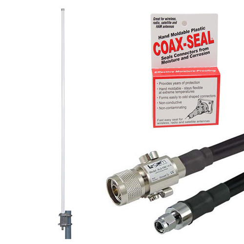Picture of Helium Miner Antenna Upgrade Kit, 8dBi 900MHz Omni w/ N Male to RP-SMA Male, 20ft Low Loss 400 Cable and Lightning Protector