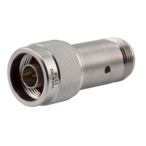 Picture of 2W/2 dB Fixed Attenuator, N Male to N Female Passivated Stainless Steel Body Up to 18 GHz