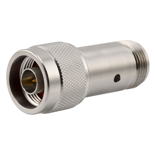 Picture of 2W/5 dB Fixed Attenuator, N Male to N Female Passivated Stainless Steel Body Up to 18 GHz