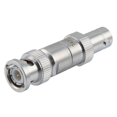 Picture of 2W/1 dB Fixed Attenuator, BNC Male to BNC Female Brass Tri-Metal Body Up to 4 GHz