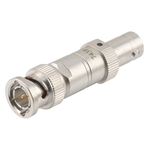 Picture of 2W/5 dB Fixed Attenuator, 75 Ohm BNC Male to 75 Ohm BNC Female Brass Tri-Metal Body Up to 4 GHz