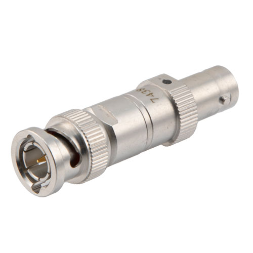 Picture of 2W/9 dB Fixed Attenuator, 75 Ohm BNC Male to 75 Ohm BNC Female Brass Tri-Metal Body Up to 4 GHz