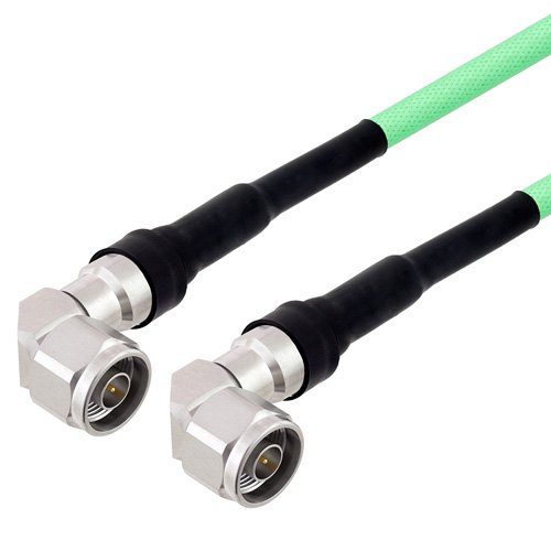 Picture of Low Loss N Male Right Angle to N Male Right Angle Cable Assembly with Heavy Duty Heat Shrink Boot using LL335i Coax, 1.5 FT