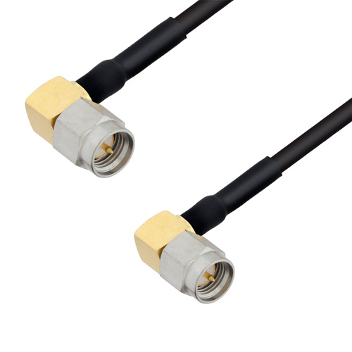 Picture of SMA Male Right Angle to SMA Male Right Angle Cable Assembly using LC085TBJ Coax, 3 FT