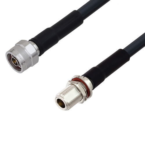 Low Loss N Male to N Female Bulkhead Cable Assembly using LMR400 Coax