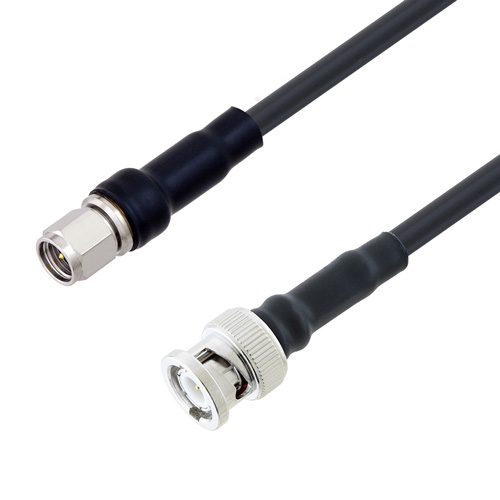 Picture of Low Loss SMA Male to BNC Male Cable Assembly using LMR-200 Coax, 6 FT with Times Microwave Components