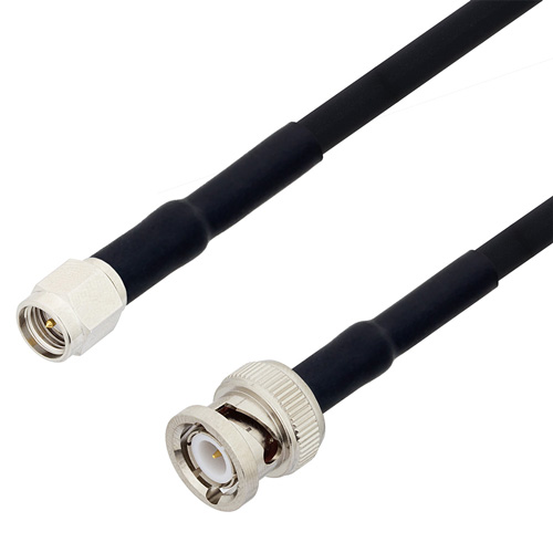 Picture of SMA Male to BNC Male Cable Assembly using RG223 Coax, 4 FT