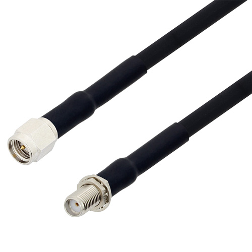 Picture of SMA Male to SMA Female Bulkhead Cable Assembly using RG223 Coax, 10 FT