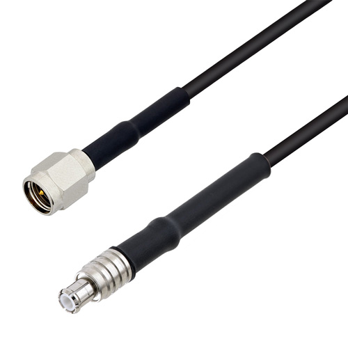 Picture of Low Loss SMA Male to MCX Plug Cable Assembly using 100 Series Coax, 4 FT