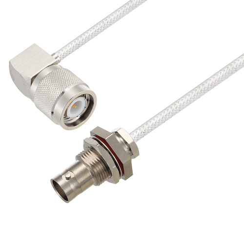 Picture of BNC Female Bulkhead to TNC Male Right Angle Cable Assembly using LC085TB Coax, 6 FT