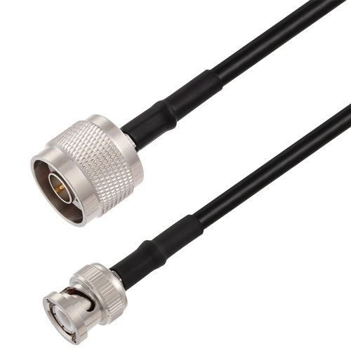 Picture of N Male to BNC Male Cable Assembly using RG58 Coax, 2 FT