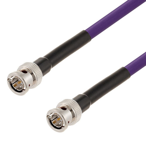 Picture of 75 Ohm 12G SDI BNC Male to BNC Male Cable Assembly using 4694R-VL Coax, 25 FT