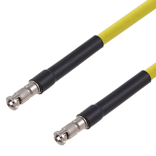 Picture of 75 Ohm 12G SDI HD-BNC Male to HD-BNC Male Cable Assembly using 4694R-YW Coax, 1 FT