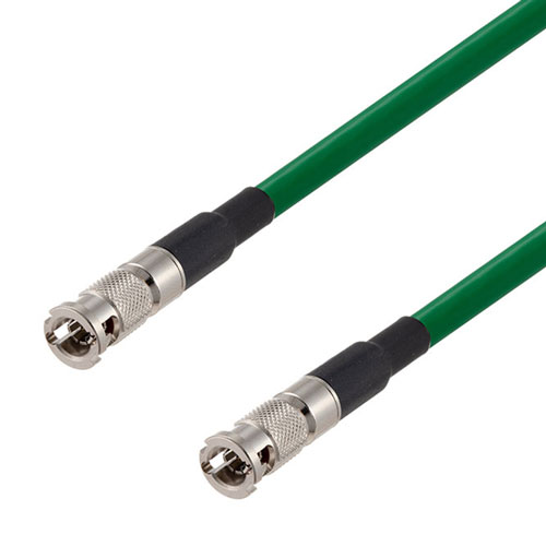 Picture of 75 Ohm 12G SDI HD-BNC Male to HD-BNC Male Cable Assembly using 4855R-GR Coax, 1 FT