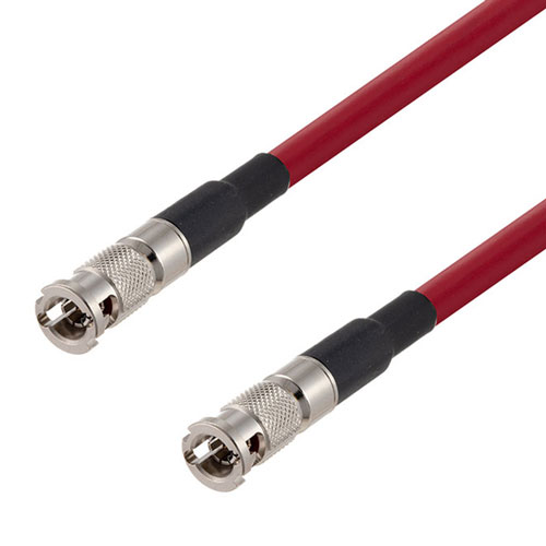 Picture of 75 Ohm 12G SDI HD-BNC Male to HD-BNC Male Cable Assembly using 4855R-RD Coax, 1 FT