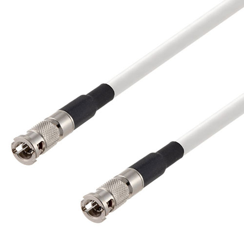 Picture of 75 Ohm 12G SDI HD-BNC Male to HD-BNC Male Cable Assembly using 4855R-WH Coax, 3 FT