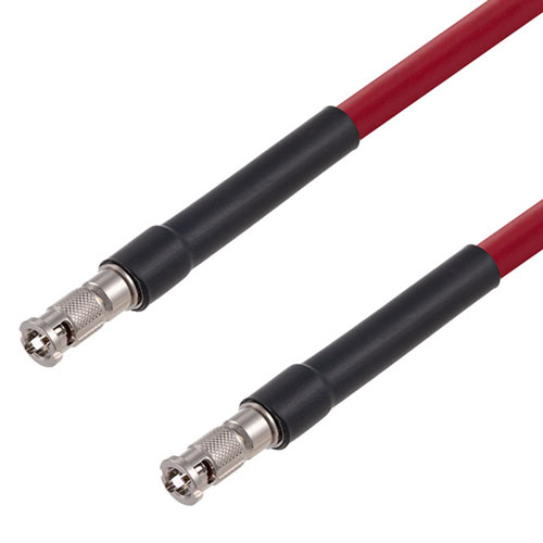 Picture of 75 Ohm 6G SDI HD-BNC Male to HD-BNC Male Cable Assembly using 1694A-RD Coax, 3 FT