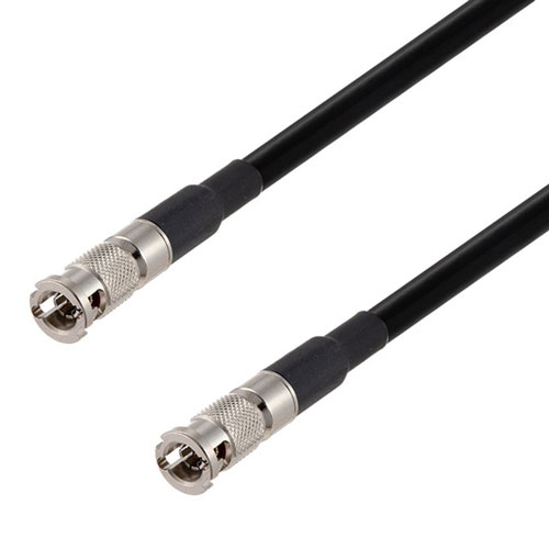 Picture of 75 Ohm 6G SDI 1.0/2.3 Male to 1.0/2.3 Male Cable Assembly using 1855A-BK Coax, 10 FT