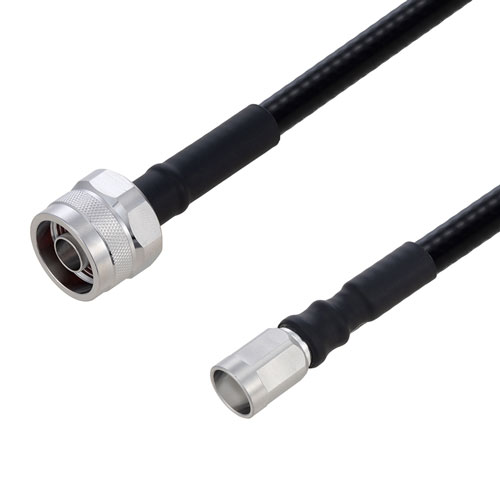 Picture of Fire Rated N Male to NEX10 Male Low PIM Cable Using SPF-250 Coax Using Times Microwave Parts 2 Meter