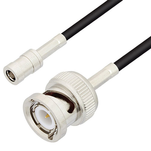 Picture of SMB Plug to BNC Male Cable Assembly using RG174 Coax, 3 FT , LF Solder