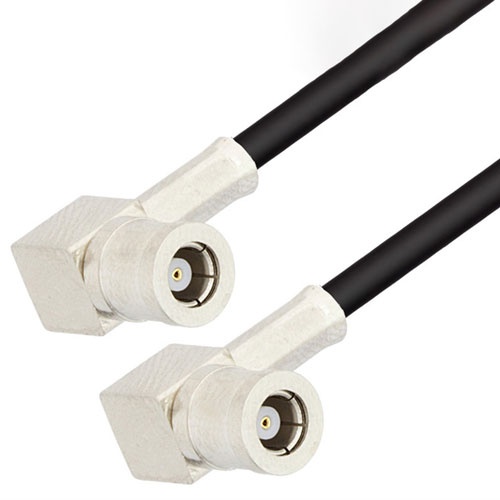 Picture of SMB Plug Right Angle to SMB Plug Right Angle Cable Assembly using RG174 Coax, 4 FT , LF Solder