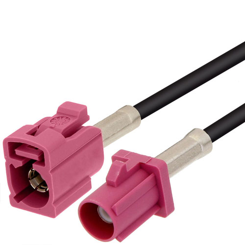 Picture of Violet FAKRA Plug to FAKRA Jack Cable Assembly using RG174 Coax, 1 FT