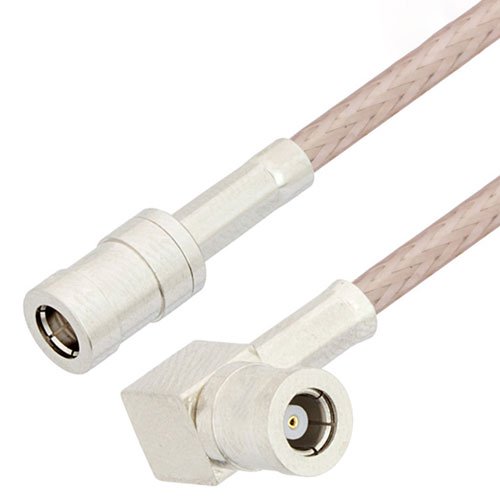 Picture of SMB Plug to SMB Plug Right Angle Cable Assembly using RG316 Coax, 6 FT