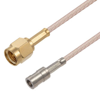 Picture of SMA Male to SMB Plug Cable Assembly using RG316 Coax, 6 FT