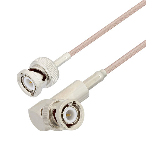 Picture of BNC Male to BNC Male Right Angle Cable Assembly using RG316 Coax, 2 FT