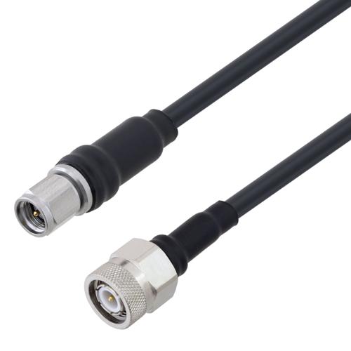 Picture of Low Loss SMA Male to TNC Male Cable Assembly using LMR-195-UF Coax, 5 FT With Times Microwave Components with HeatShrink