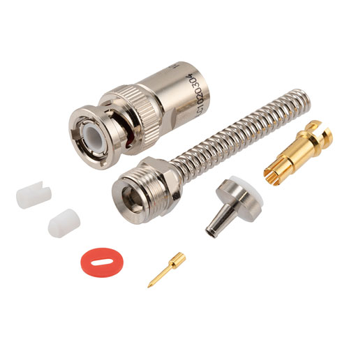 Picture of 78 Ohm TRB 3-Slot Plug Clamp/Solder 1553 Connector with Bend Relief for 30-02001-LC, TWC-78-2