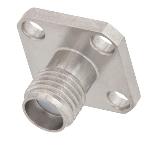 Picture of 18 GHz SMA Female Field Replaceable Connector 4 Hole Flange Mount .020 inch Pin