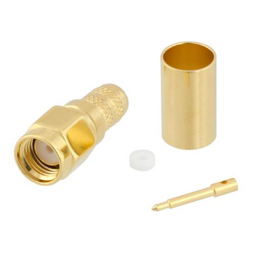 Picture of SMA Male Connector Crimp/Solder Attachment for RG8X, 0.240 inch, LMR-240, LMR-240-DB, LMR-240-UF, B7808A