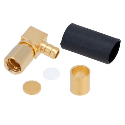 Picture of SSMC Plug Right Angle Connector Crimp/Solder Attachment for RG316-DS, RG188-DS