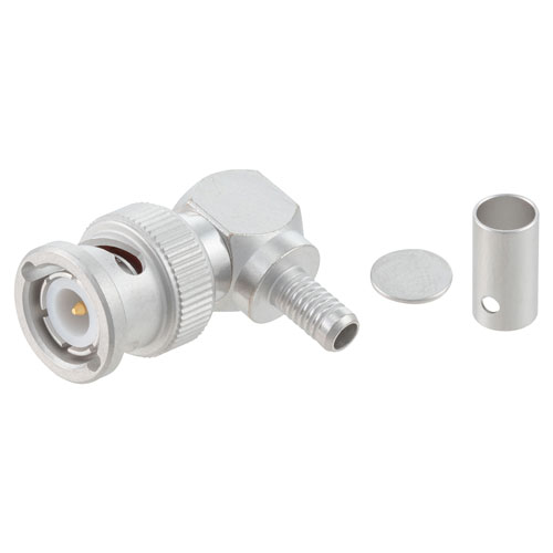 Picture of BNC Plug Right Angle Non-Magnetic Connector Crimp/Solder Attachment for RG58, RG141