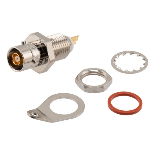 78 Ohm TRS 3Lug NI Bulkhead Front Mount Jack 1553 Connector Solder