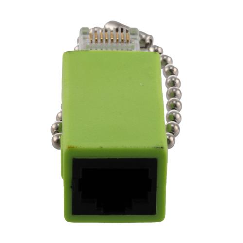 T1/E1 Crossover Adapter, RJ48C Female to RJ45 Male, Light Green