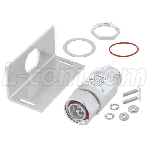 Picture of 7/16 F/M Bulkhead Surge Protector 698MHz - 2.7GHz DC Block 500W IP67 Surge Filter Low PIM -163 dBc