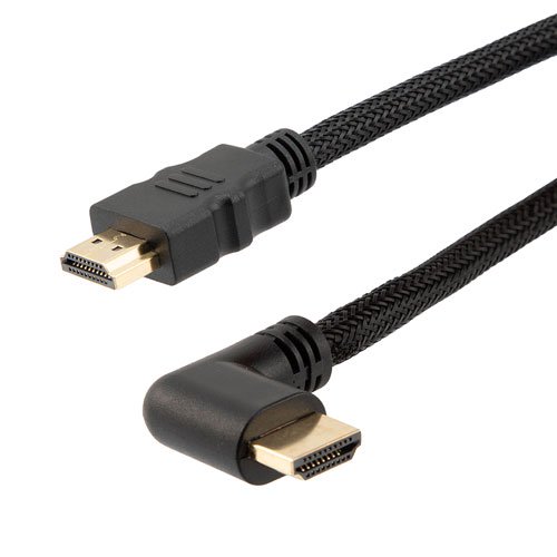 HDMI 90 degree Right Angle, M/M, Black PVC Shell with black